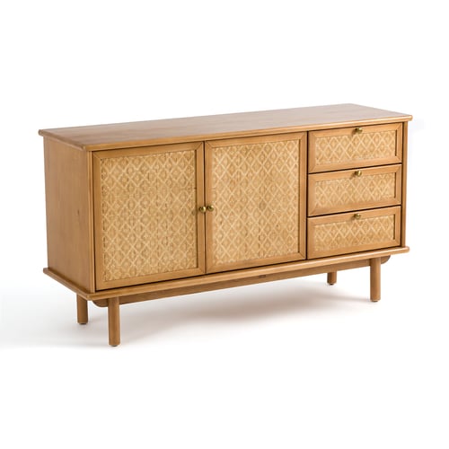 Vintage Style Large Sideboard Solid Wood and Cane / Rattan RRP £999