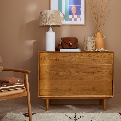 Oak Chest of 4 Drawers | La Redoute Quilda