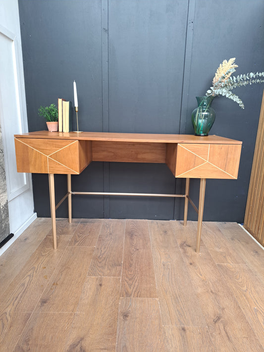 Acacia Wood and Gold Desk  |  Swoon Mendel