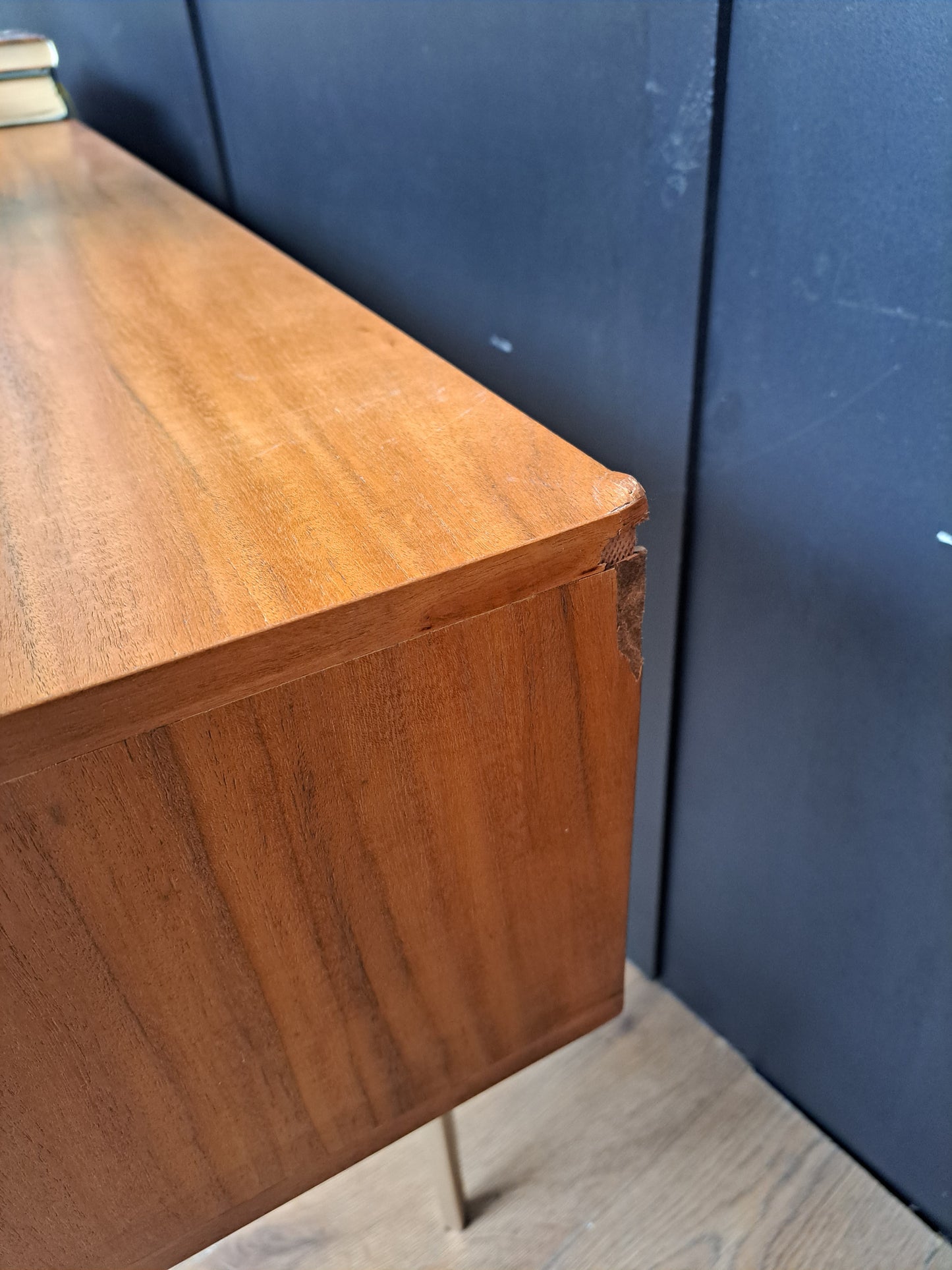 Acacia Wood and Gold Desk  |  Swoon Mendel