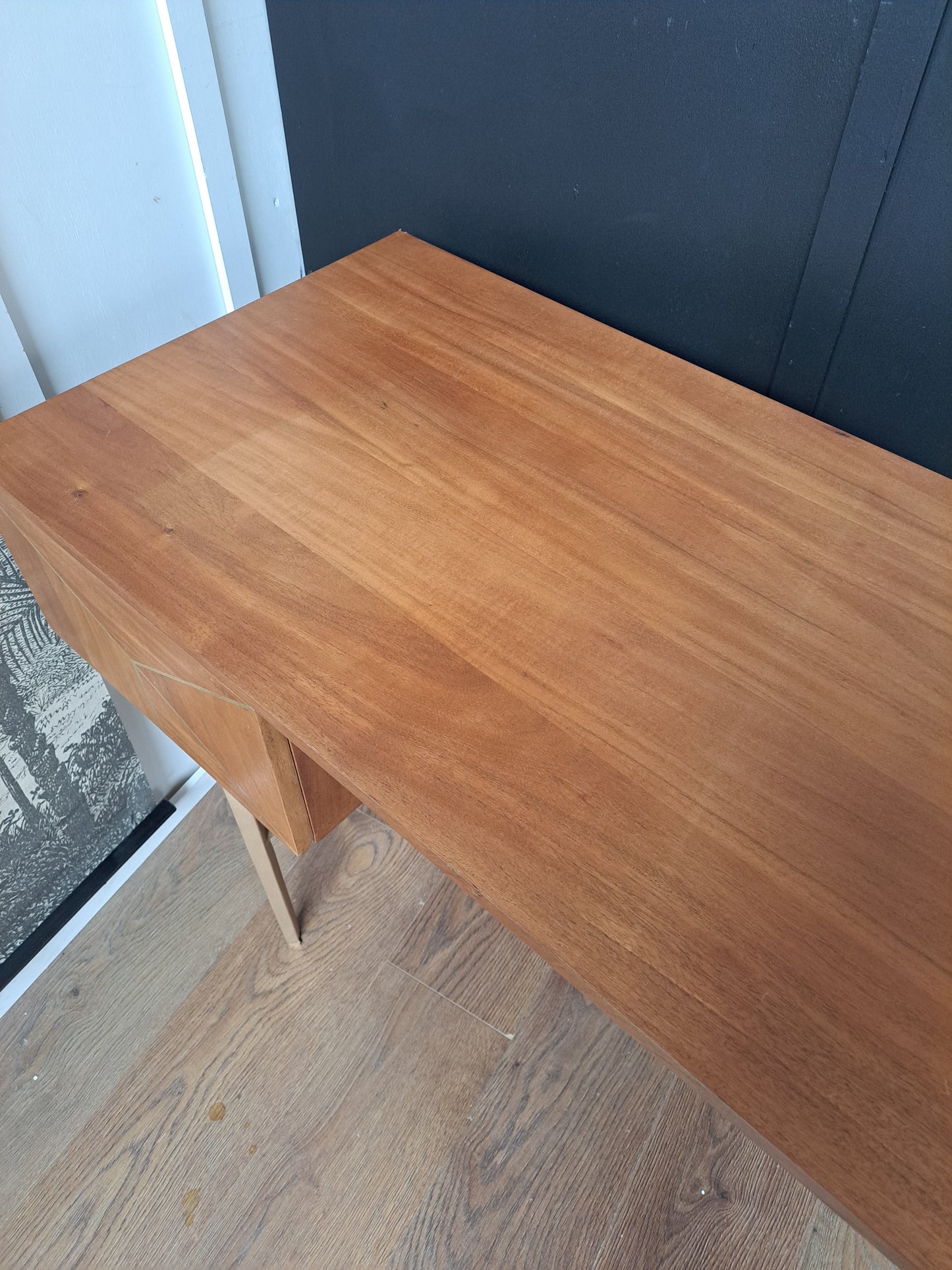 Acacia Wood and Gold Desk  |  Swoon Mendel