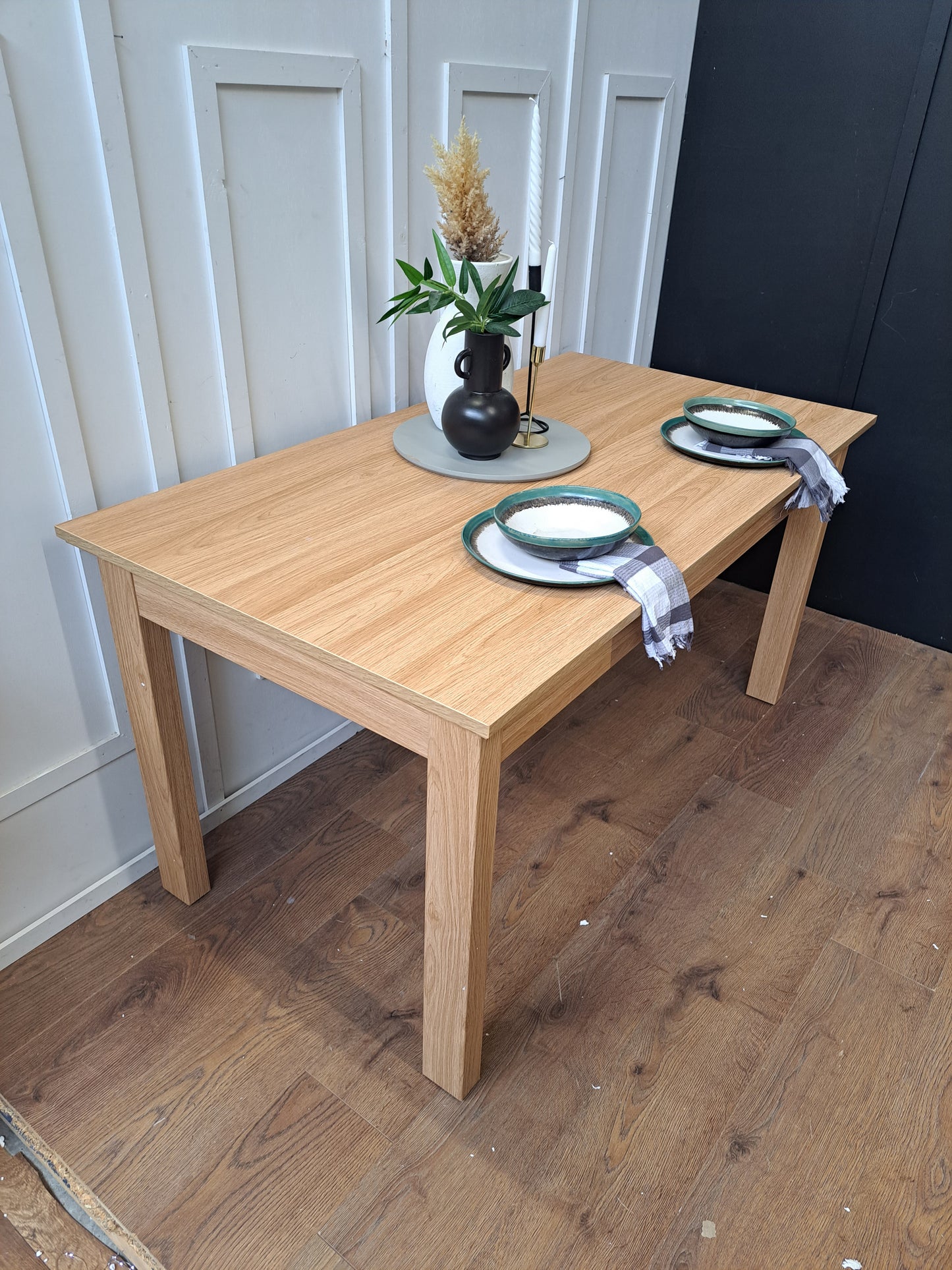 Large Dining Table Oak Wood Effect