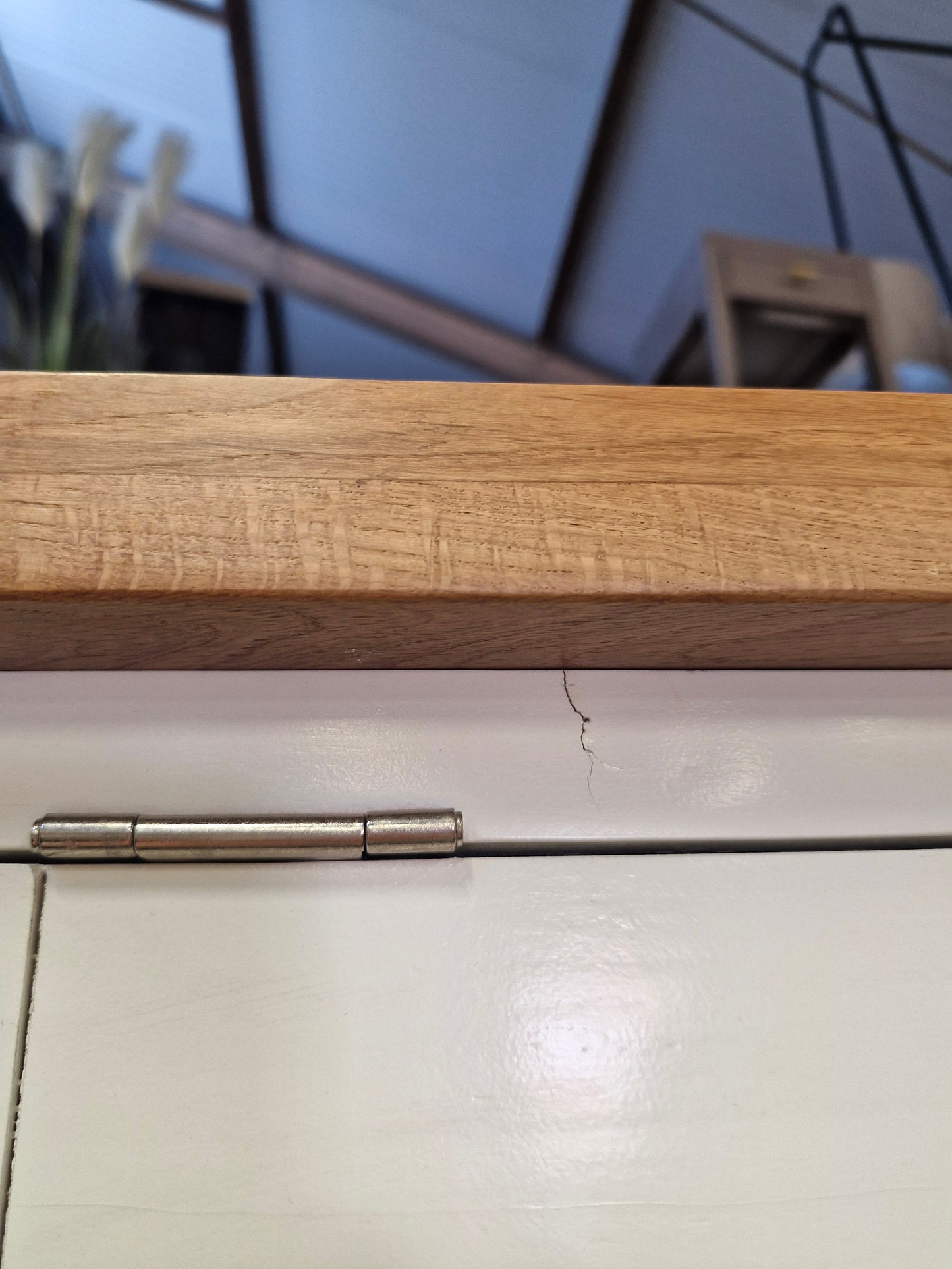 Off-white and Oak Slim Single Kitchen Larder