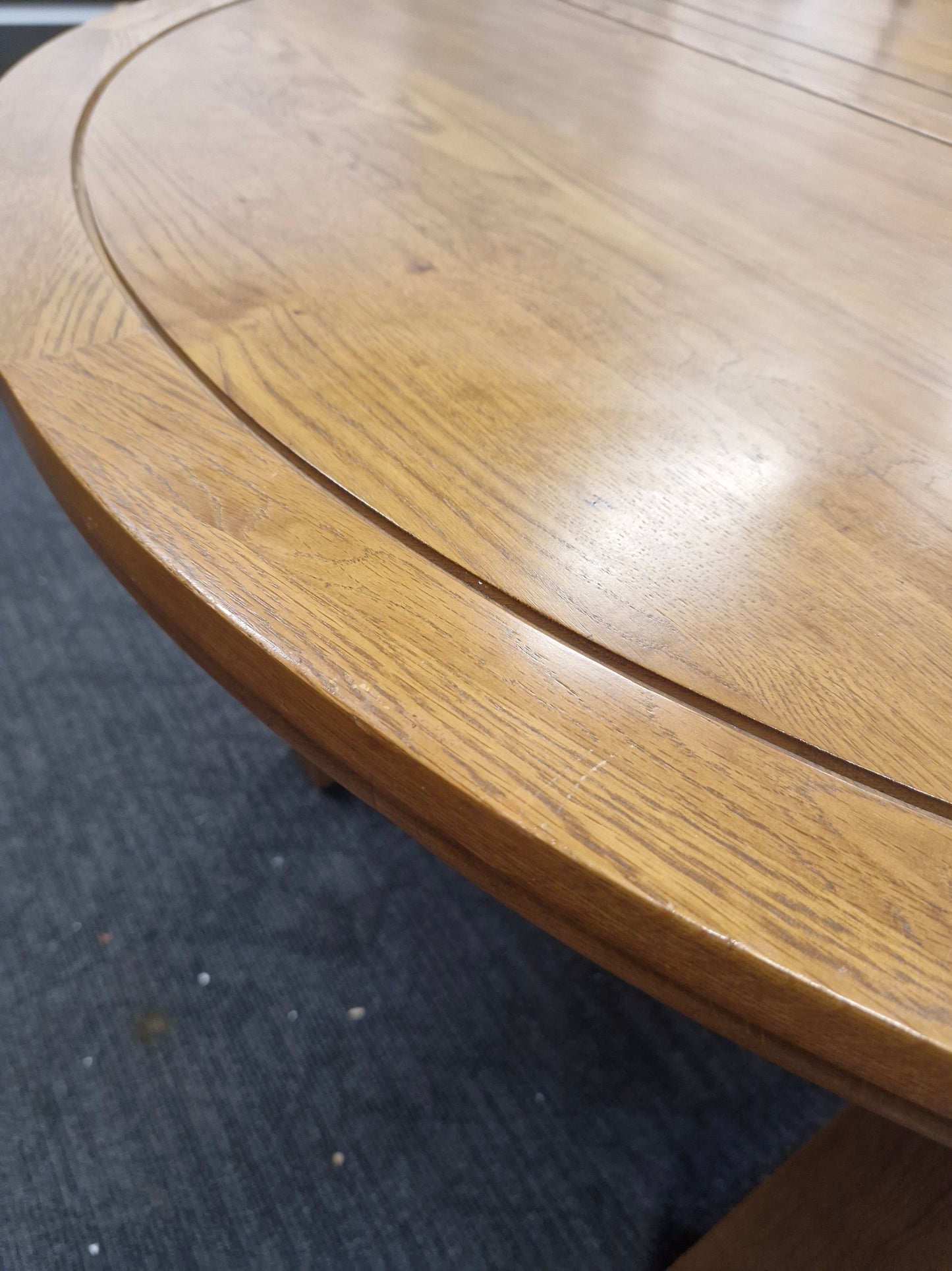 Extending Round Dining Table - Rustic Solid Oak  / Oak Furnitureland KNIGHTSBRIDGE
