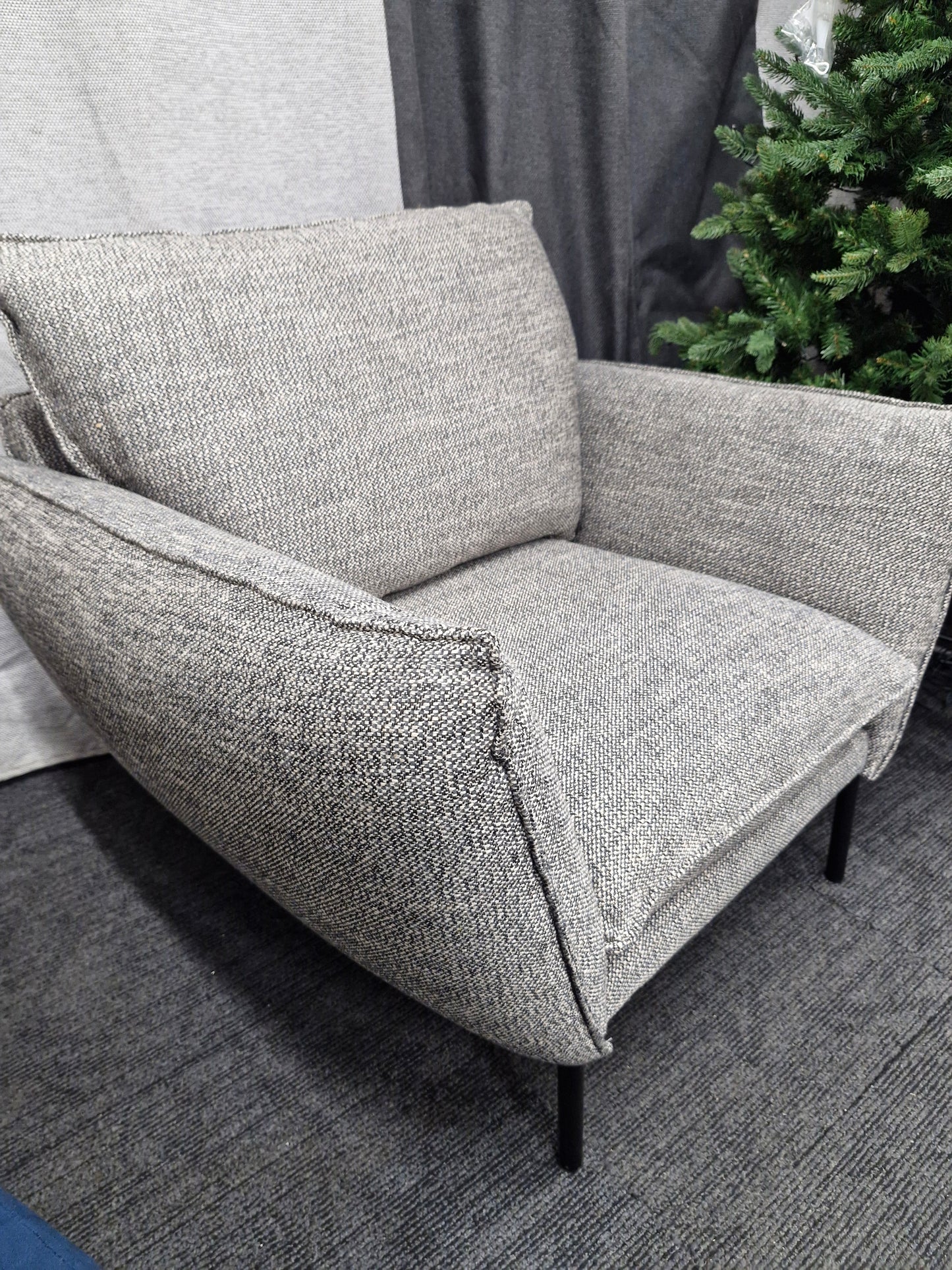 Large armchair / Charcoal Grey and Off White