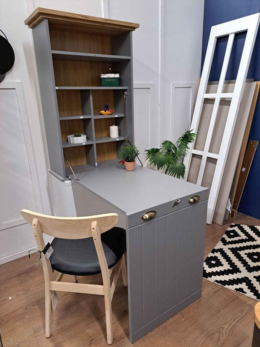 Wall Fixed Cupboard with Drop Leaf Desk/  Dining Table