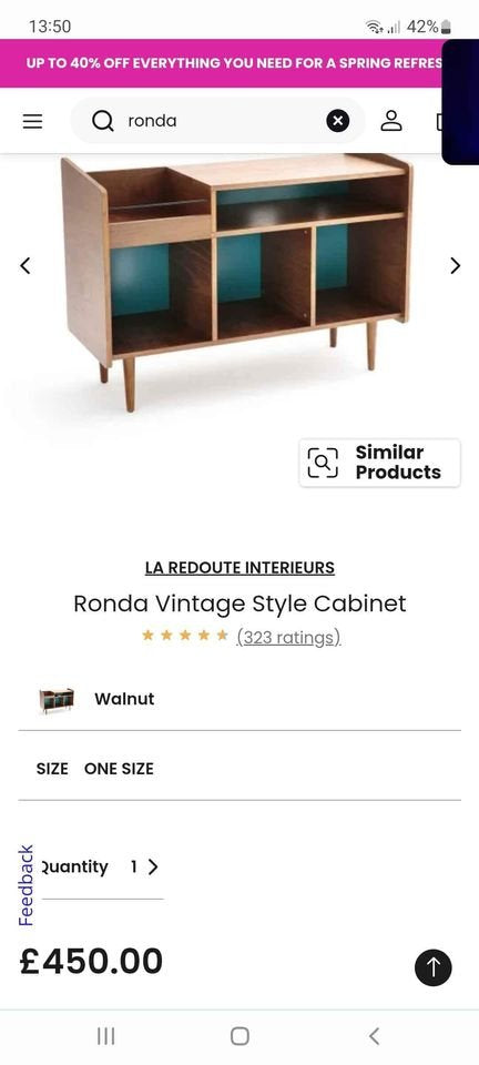 Vintage Style Vinyl Record Storage Cabinet ¦ Sideboard
