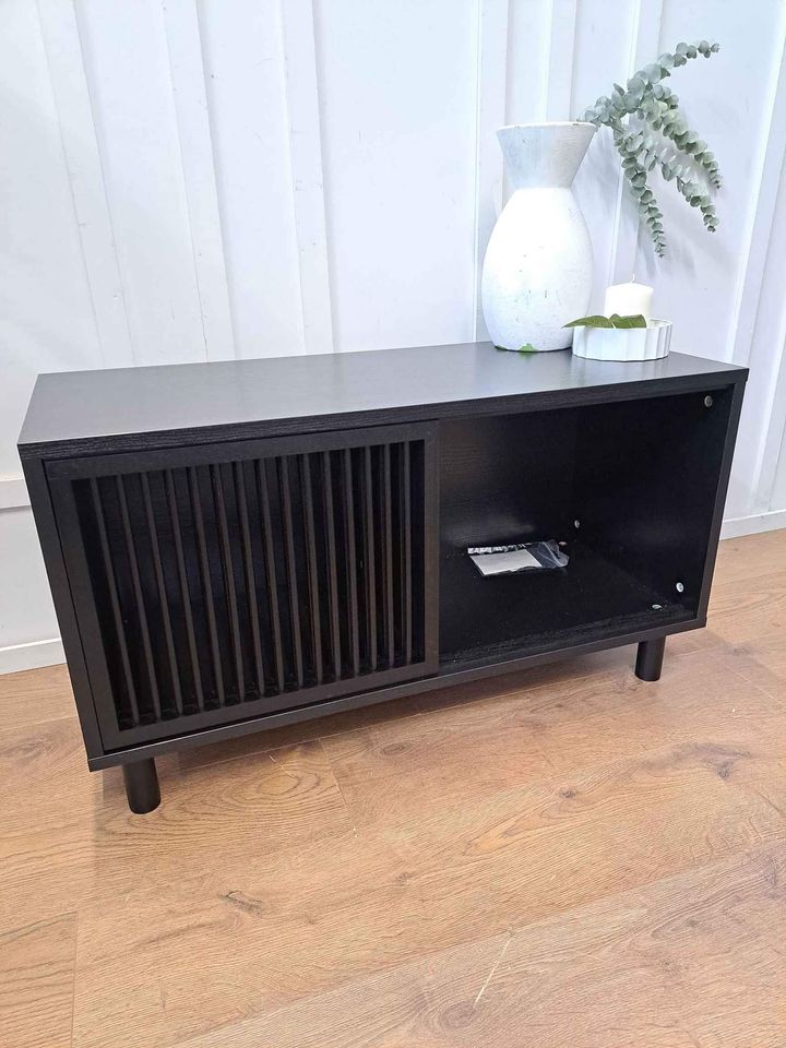 TV Stand / Media Unit Black Sliding Door