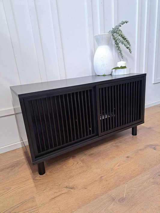 TV Stand / Media Unit Black Sliding Door