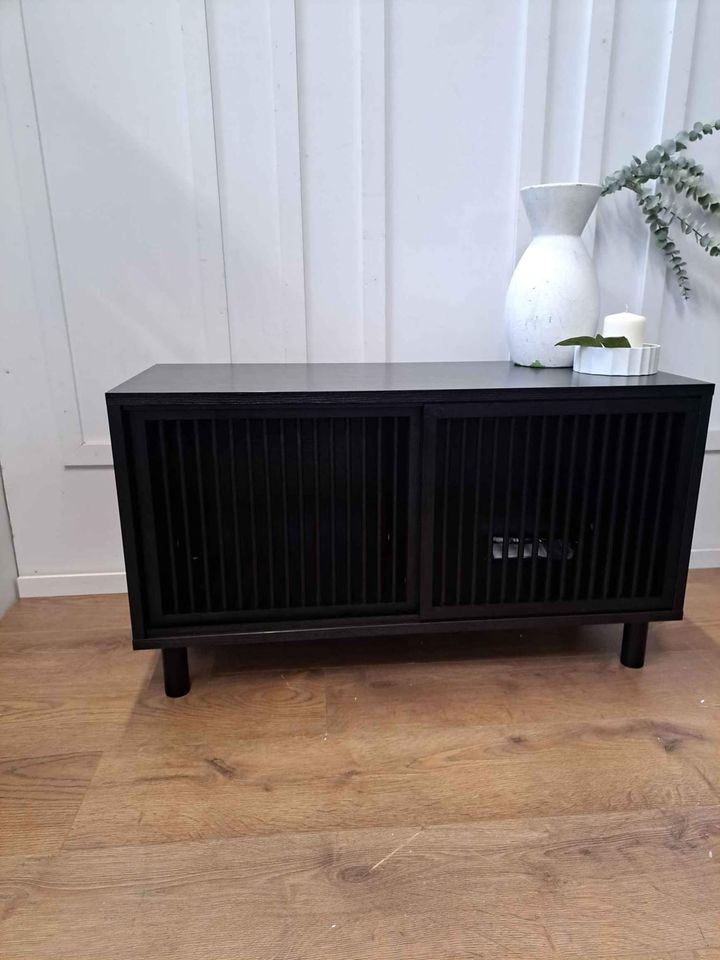 TV Stand / Media Unit Black Sliding Door