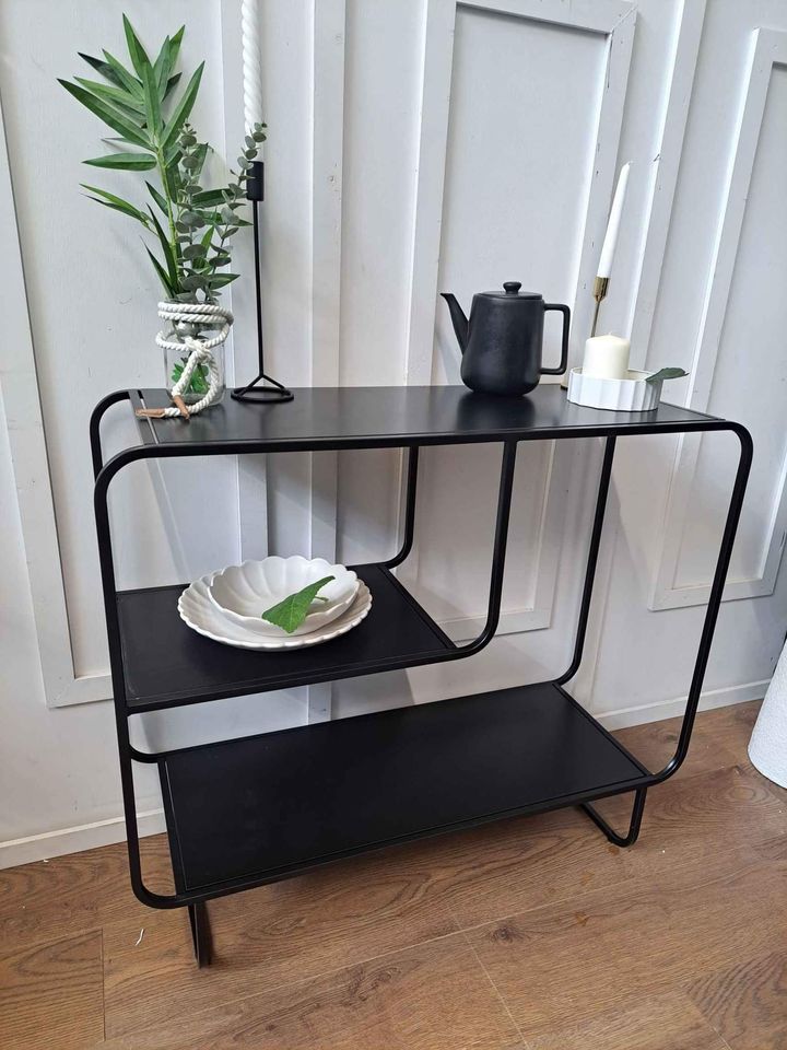 Black Metal Console Table ¦ Storage Display Unit