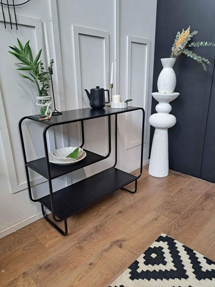 Black Metal Console Table ¦ Storage Display Unit