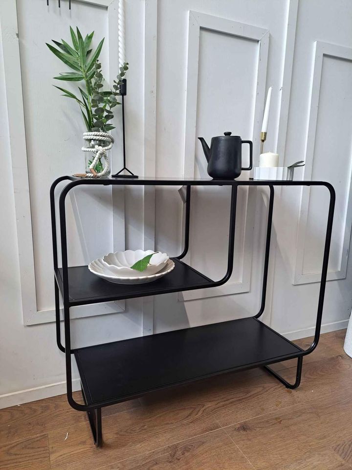 Black Metal Console Table ¦ Storage Display Unit