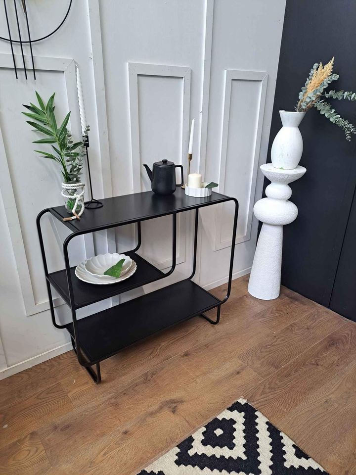 Black Metal Console Table ¦ Storage Display Unit