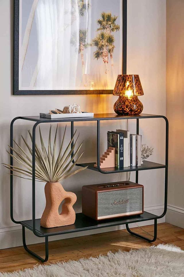 Black Metal Console Table ¦ Storage Display Unit