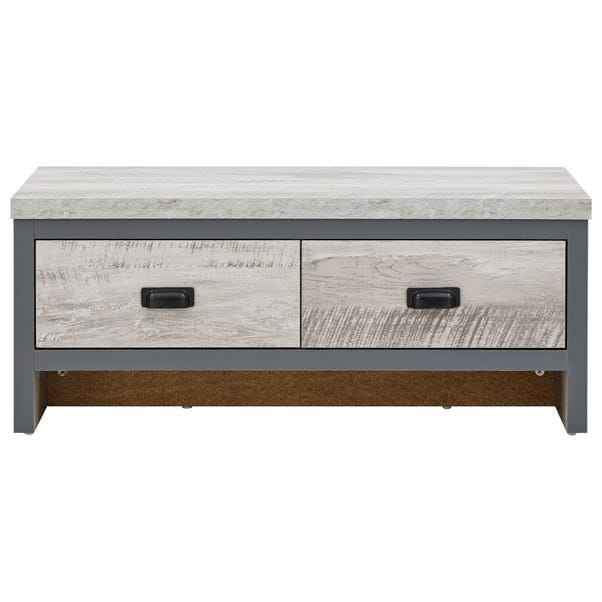 Grey Coffee Table with 2 Storage Drawers