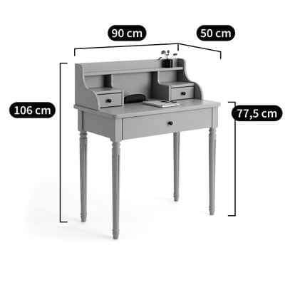 Green Desk with Storage Drawers and Shelves