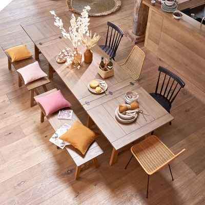 Dining Chairs set of 2 ¦ Natural Woven Rattan and Black Steel ¦ La Redoute Roson