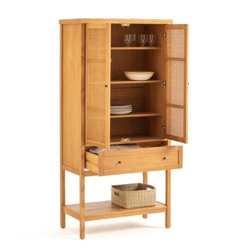 Wood and Rattan High Cabinet and Console Table