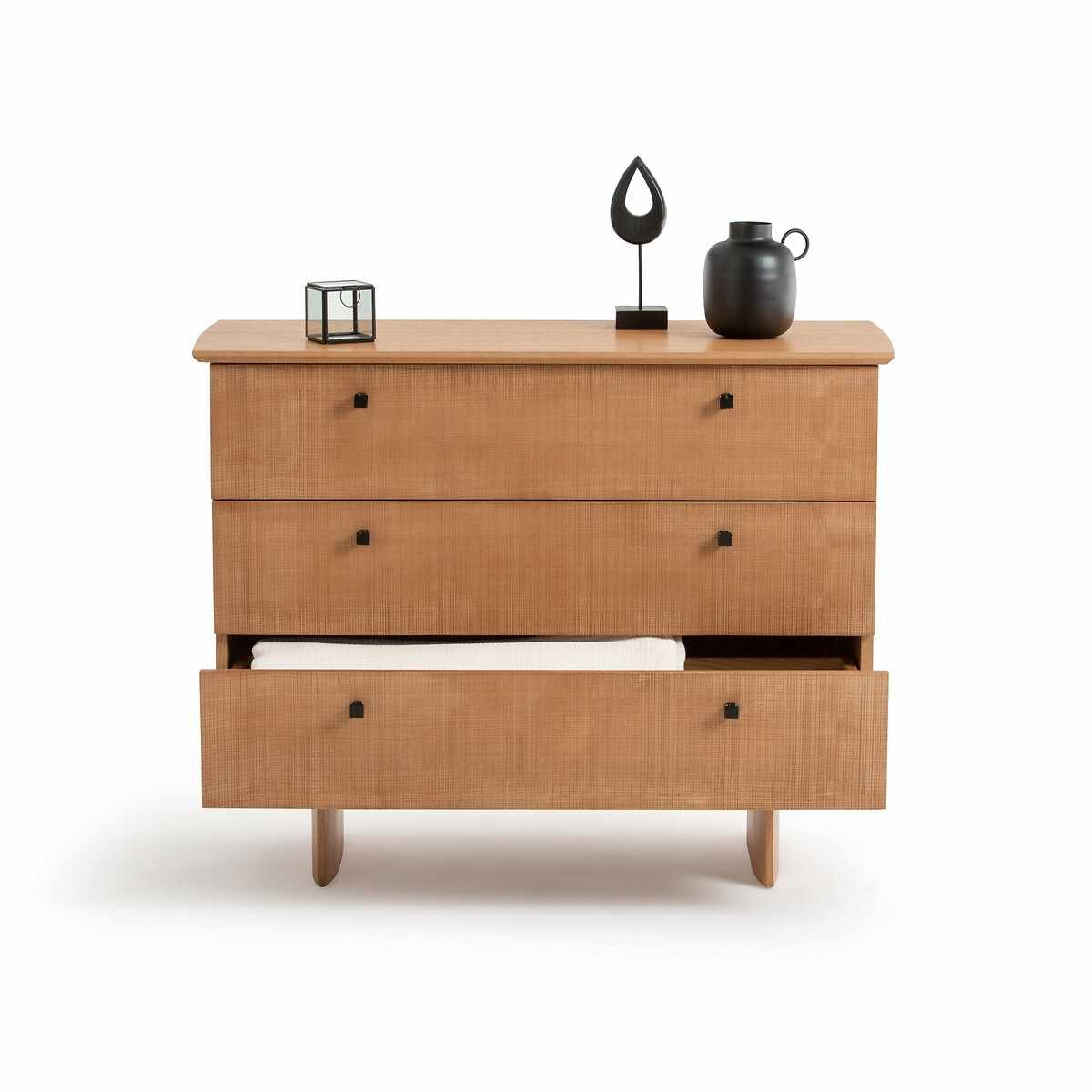 Wood Chest of Drawers ¦ Black Handles