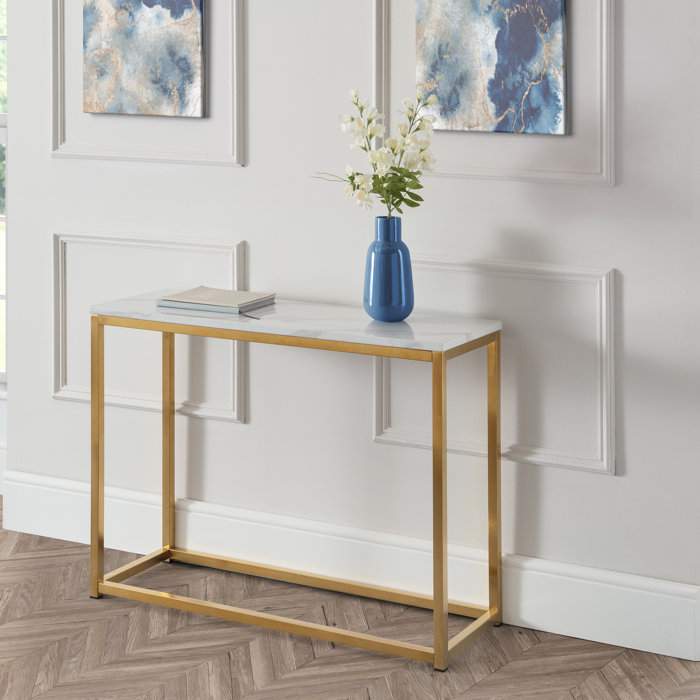Console Table Marble effect and Gold