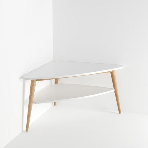 Two-Tier Corner TV Unit ¦ White and Wood
