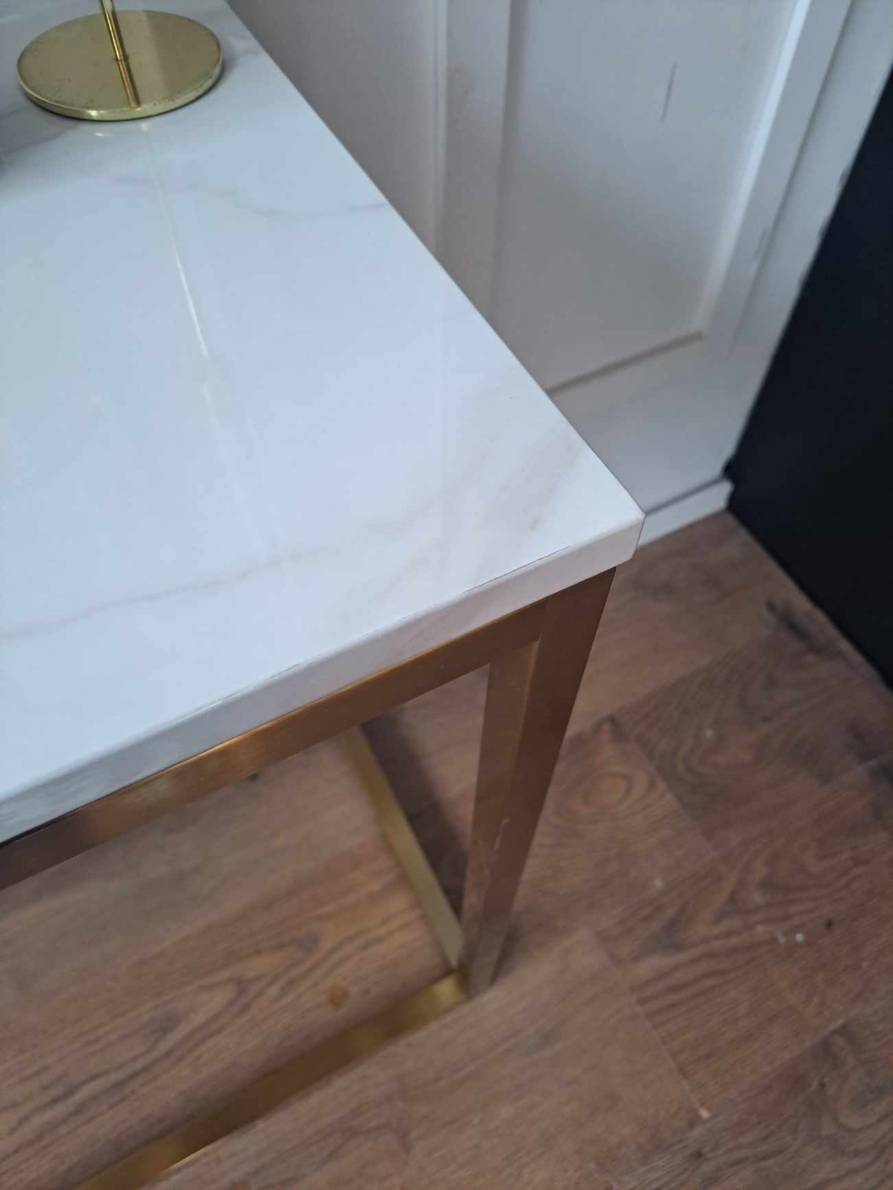 Console Table Marble effect and Gold