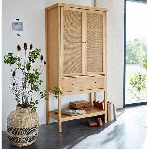 Wood and Rattan High Cabinet and Console Table