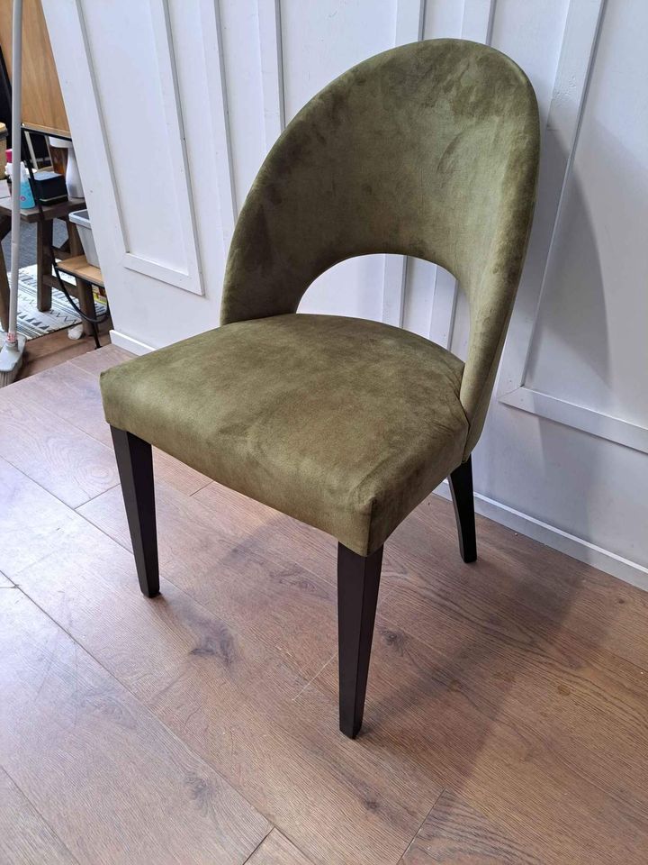 Green Velvet and Black Dining chair