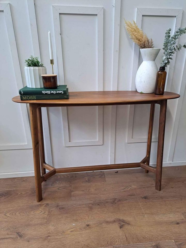 Console Table Solid Walnut Wood