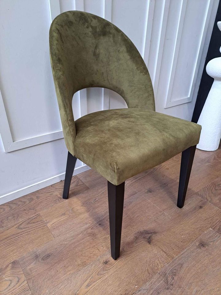 Green Velvet and Black Dining chair