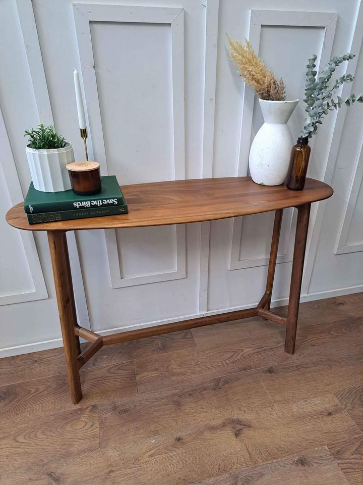 Console Table Solid Walnut Wood