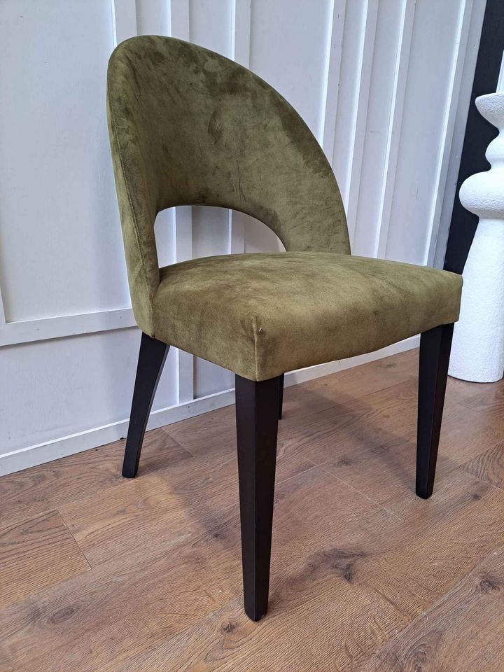 Green Velvet and Black Dining chair