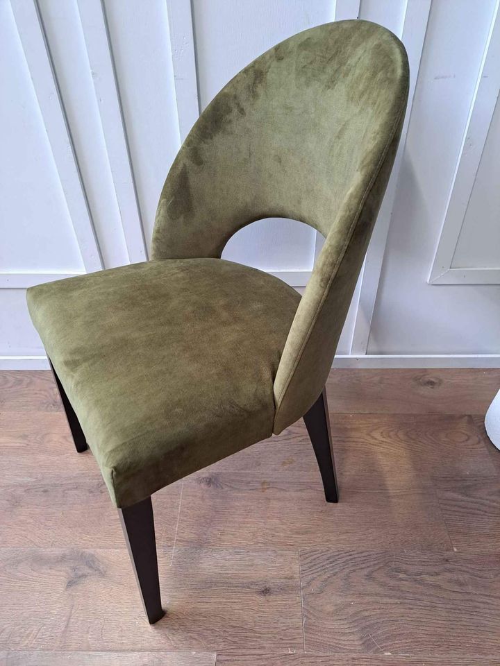 Green Velvet and Black Dining chair