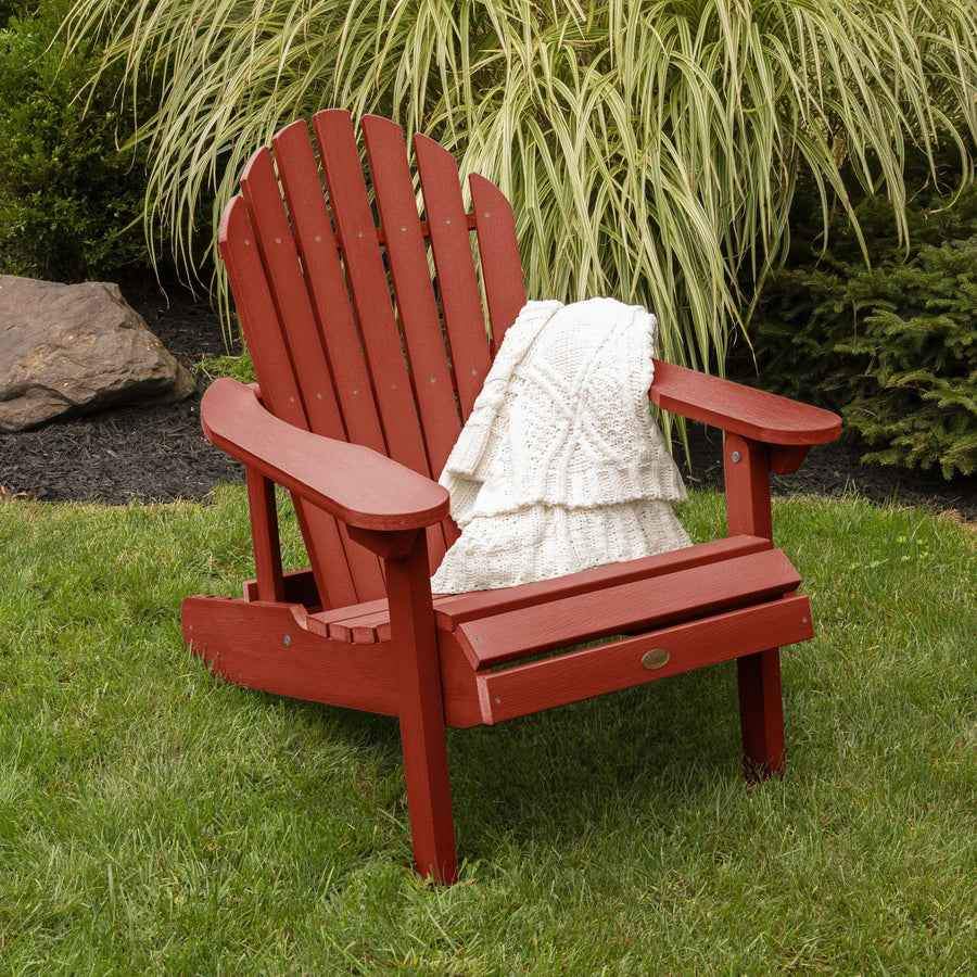 Red Reclining Deck Chair / Outdoor Patio Garden Seating