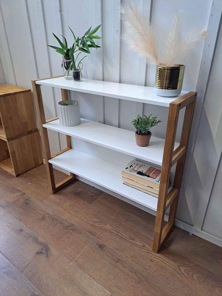 White and Oak console table / Shelving Unit
