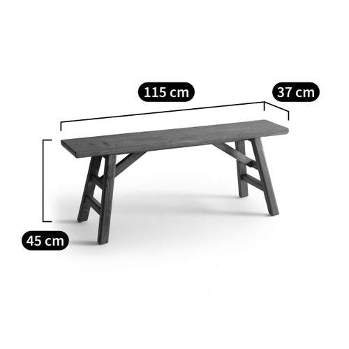 Solid Wood Benches Rustic Set of 2