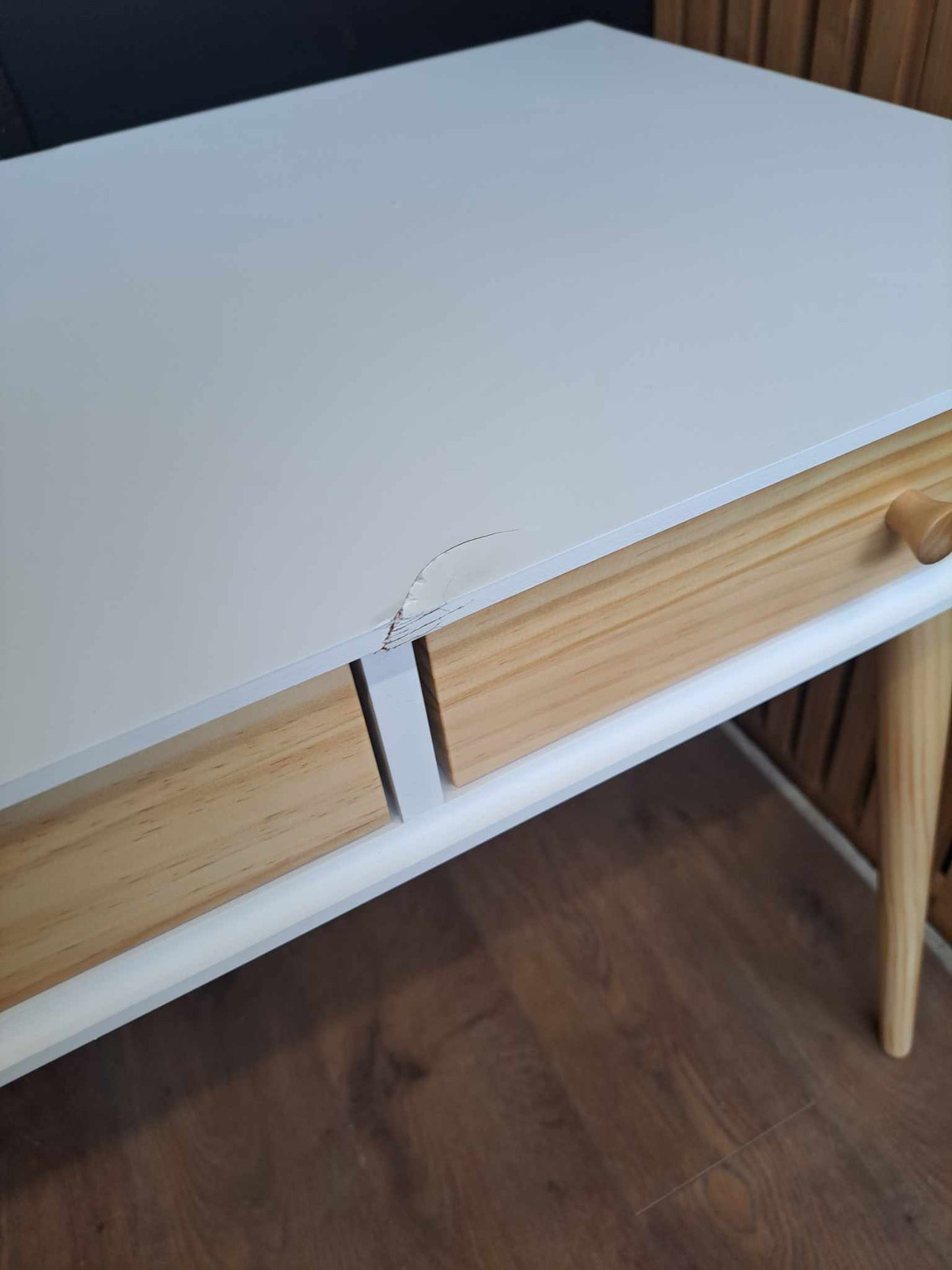 Desk White and Wood Wide / La Redoute Jimi