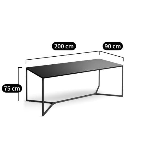 Black Metal Dining Table / Industrial Style 6-8 Seats