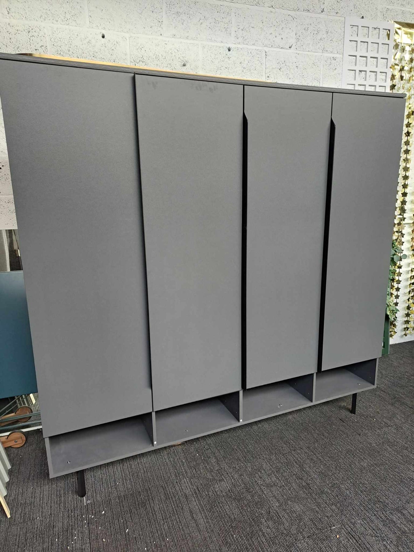 4 doors Wardrobe Dark Grey and Black Made.com Damien