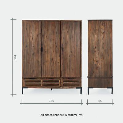 Triple Wardrobe Solid Wood  ¦  Oak Furnitureland Detroit