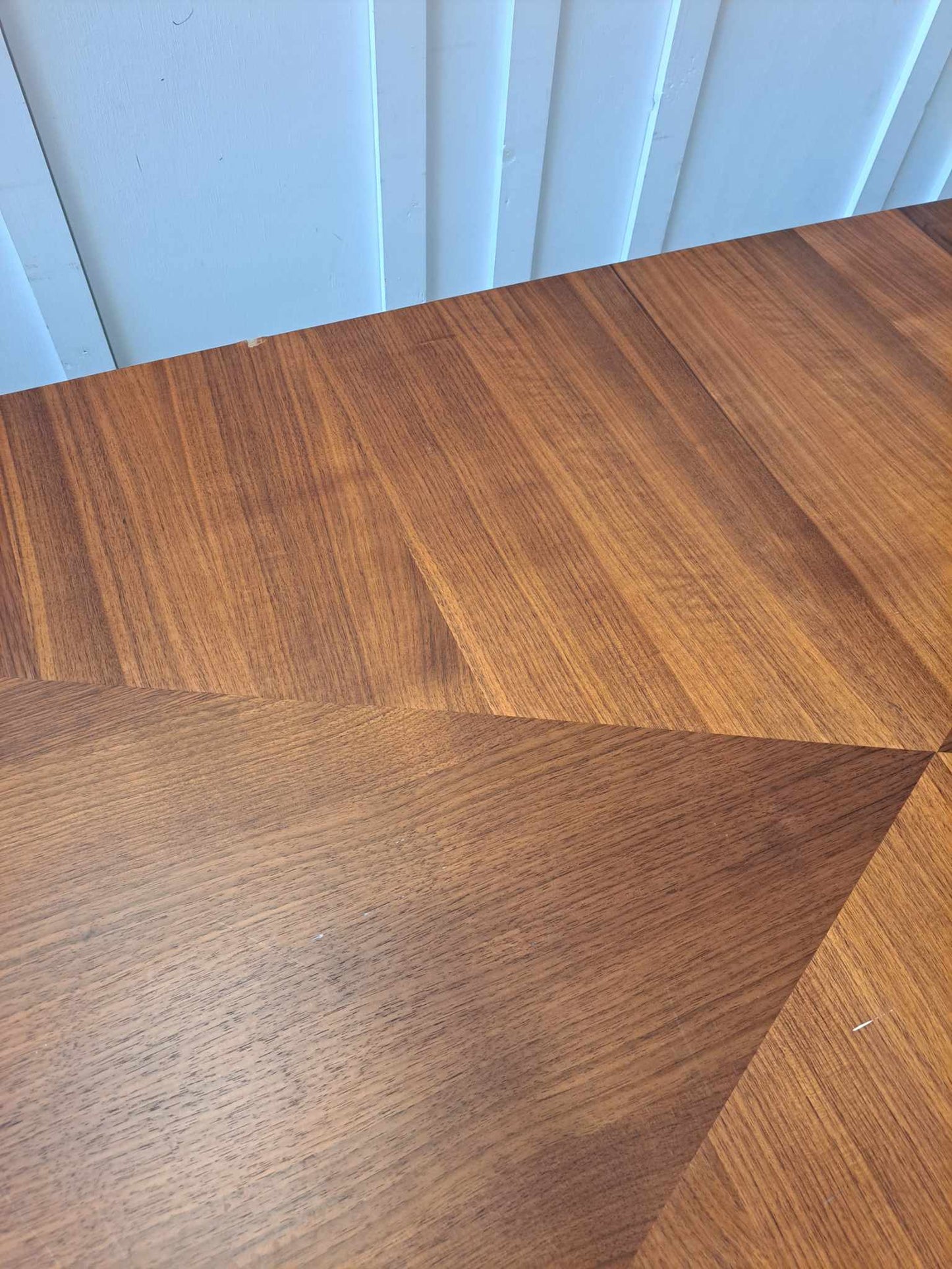 Dining Table extra large walnut black 50s industrial La Redoute Watford Vintage Inlaid Marquetry