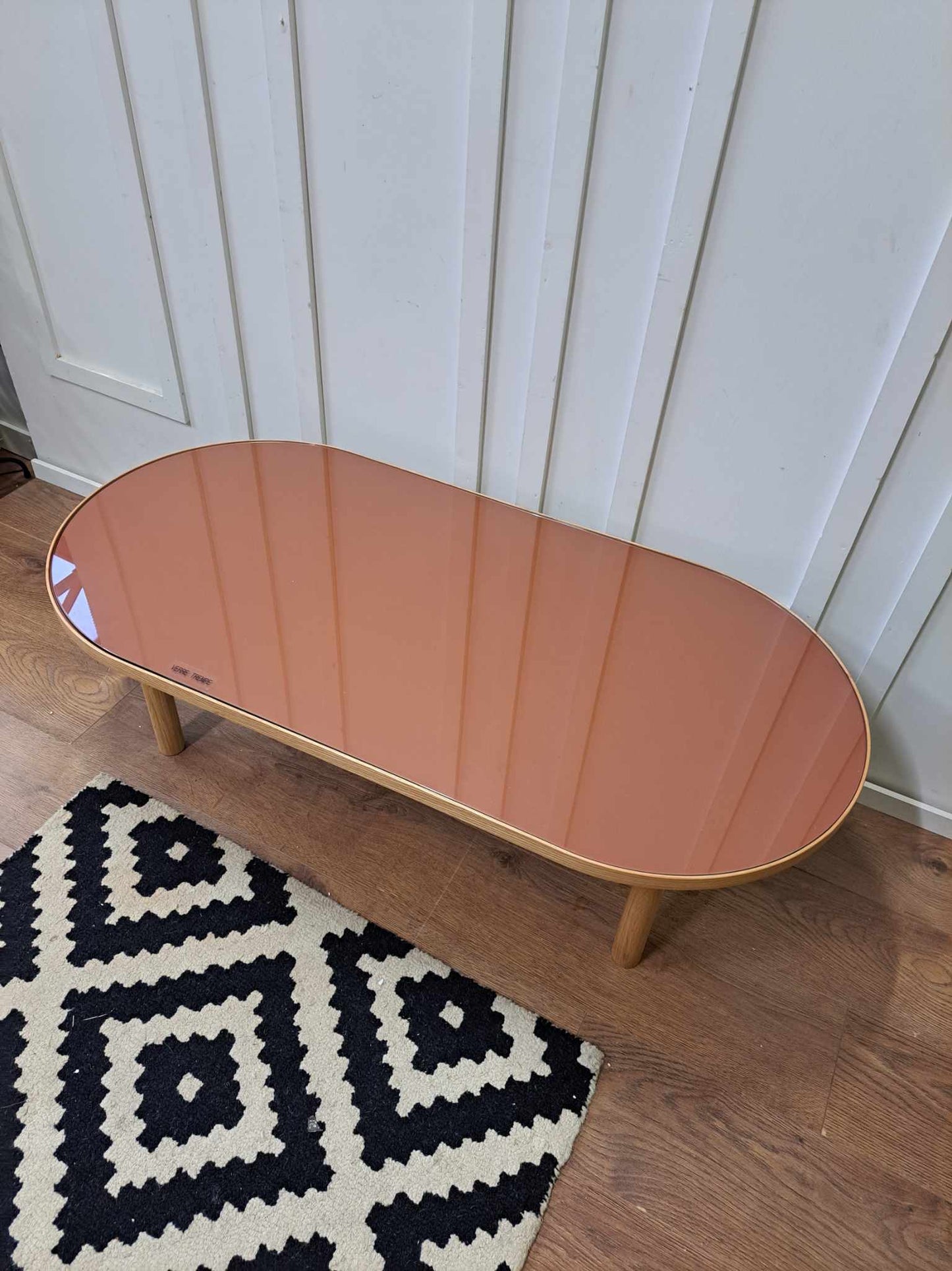 Oval Coffee Table Oak and Teracotta ¦ La Redoute Evergreen