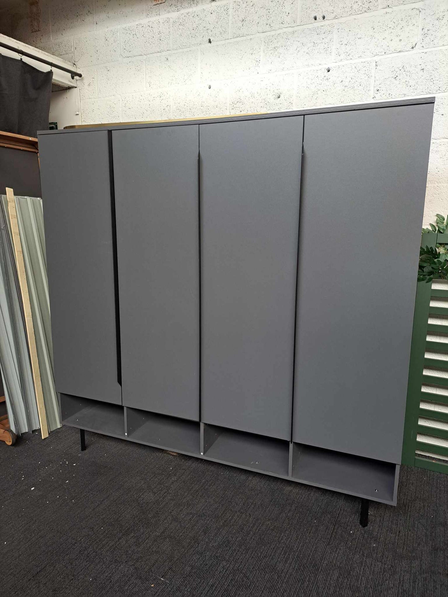 4 doors Wardrobe Dark Grey and Black Made.com Damien