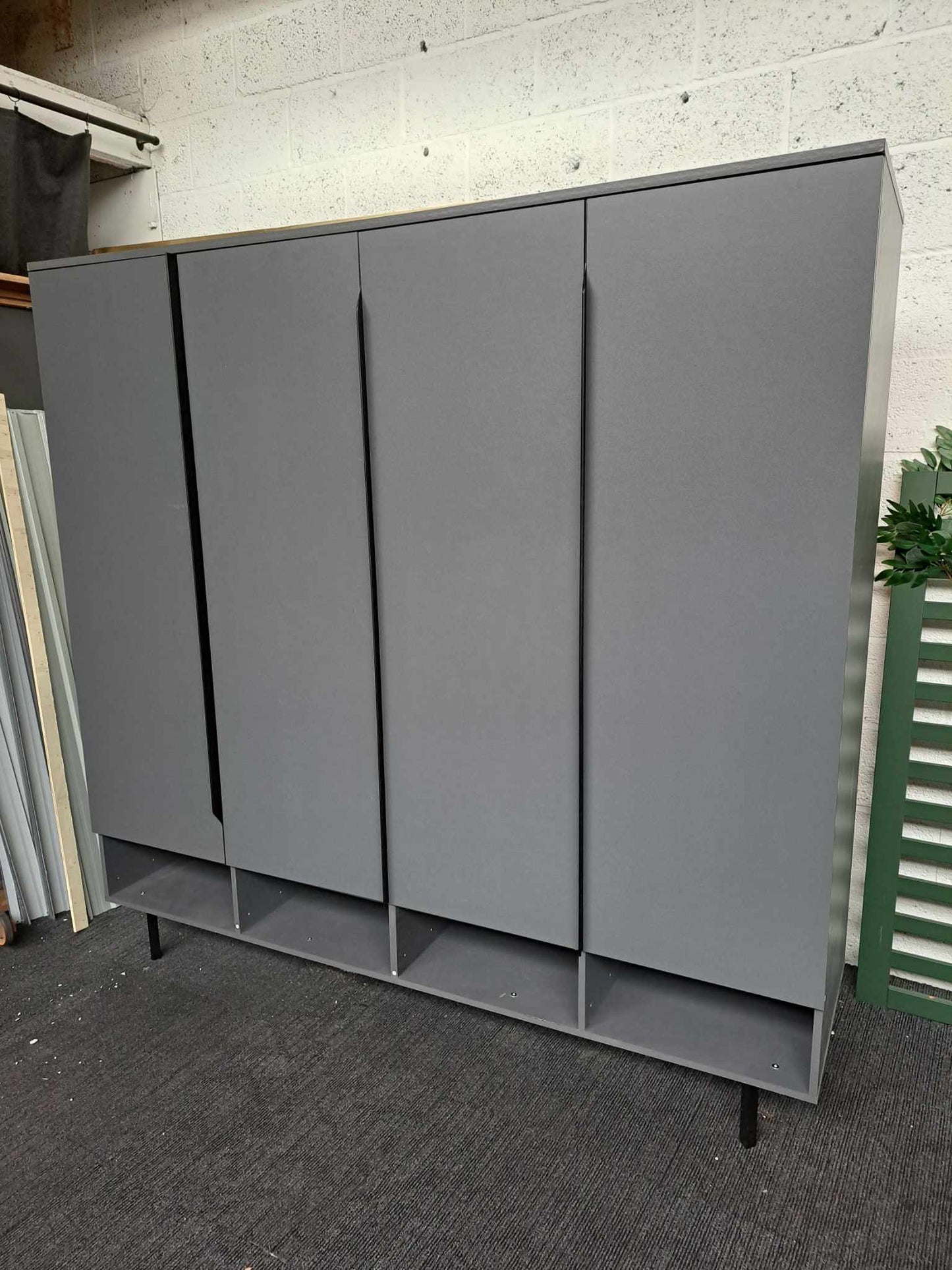 4 doors Wardrobe Dark Grey and Black Made.com Damien