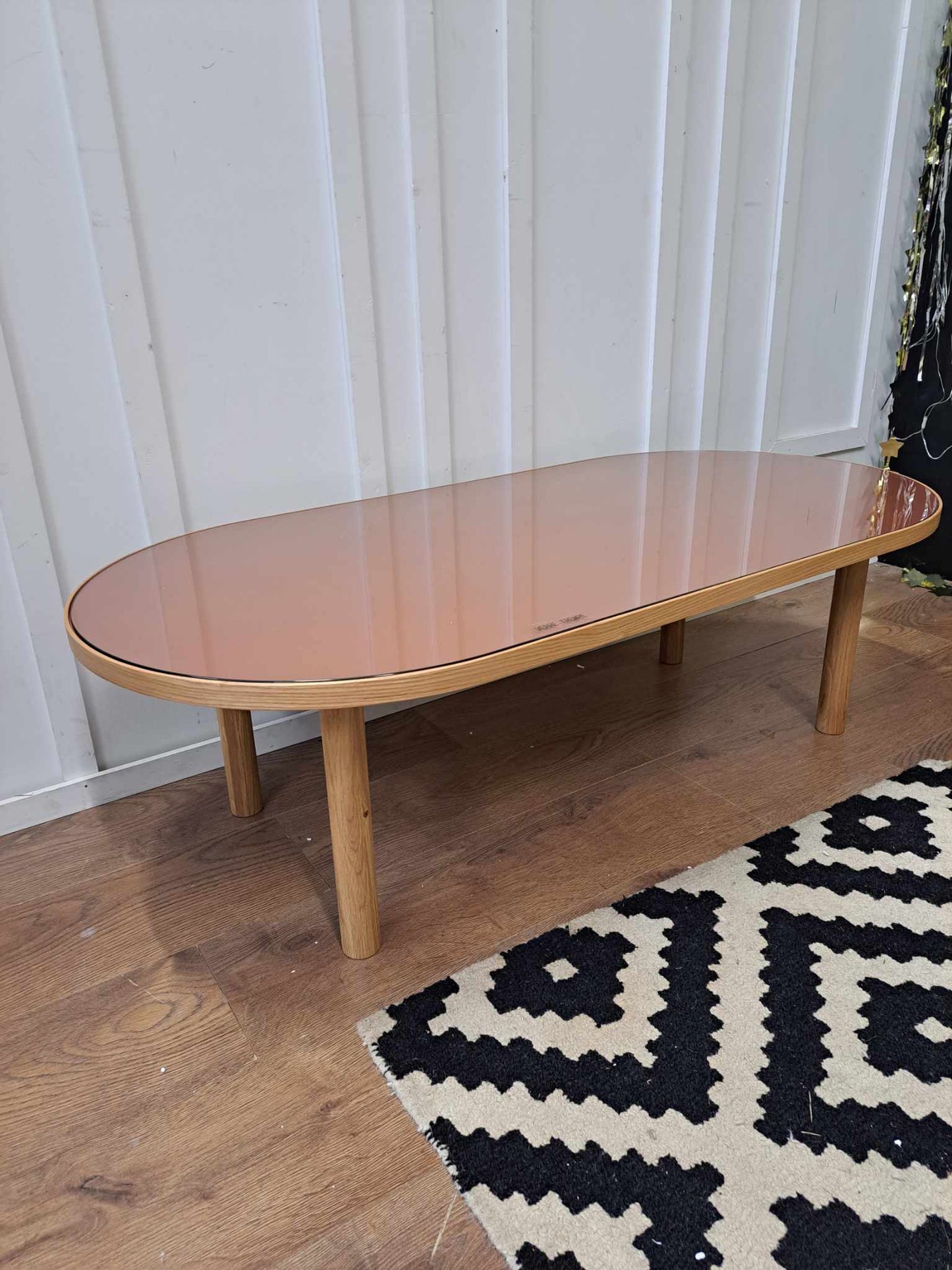 Oval Coffee Table Oak and Teracotta ¦ La Redoute Evergreen