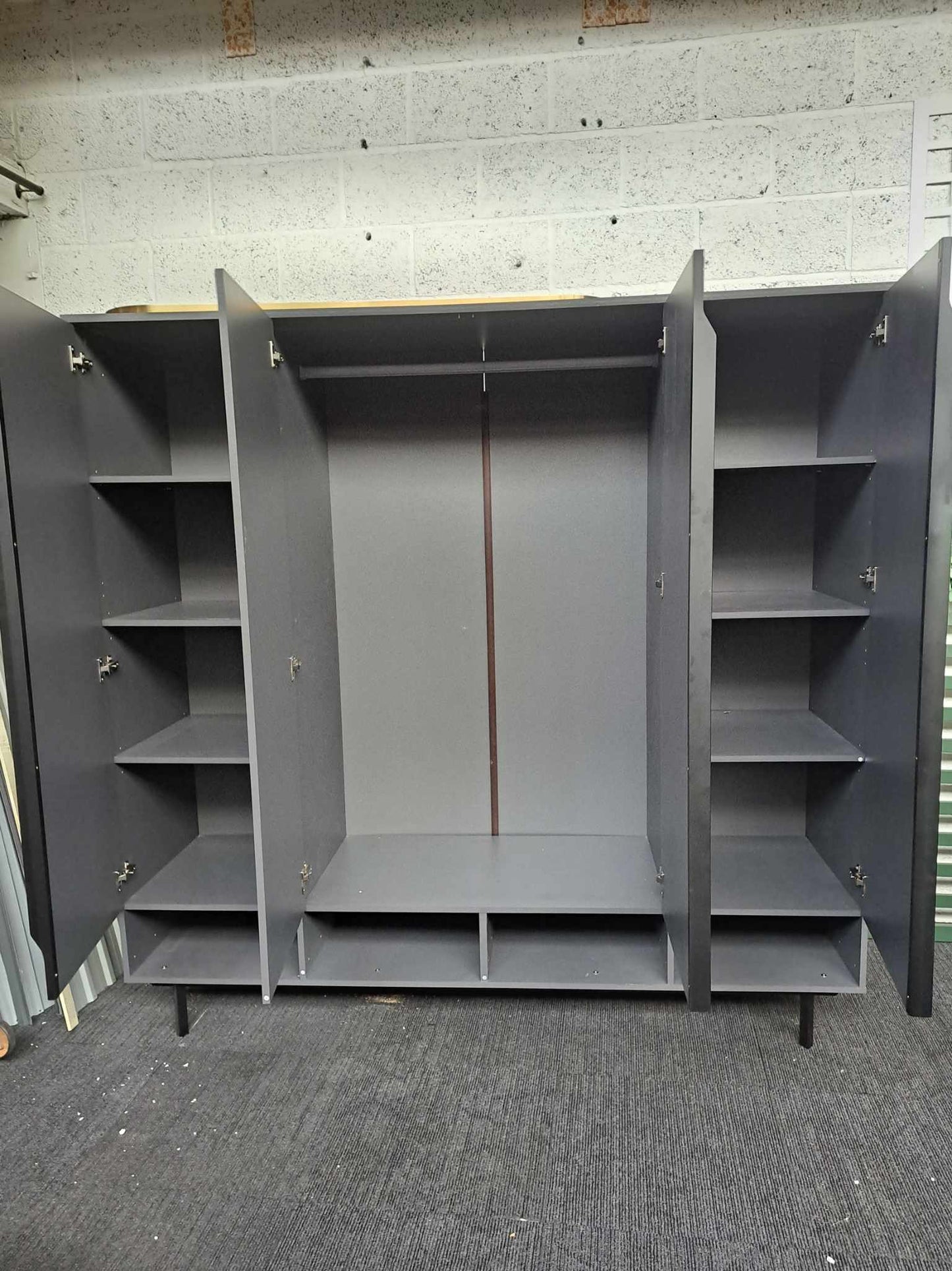 4 doors Wardrobe Dark Grey and Black Made.com Damien
