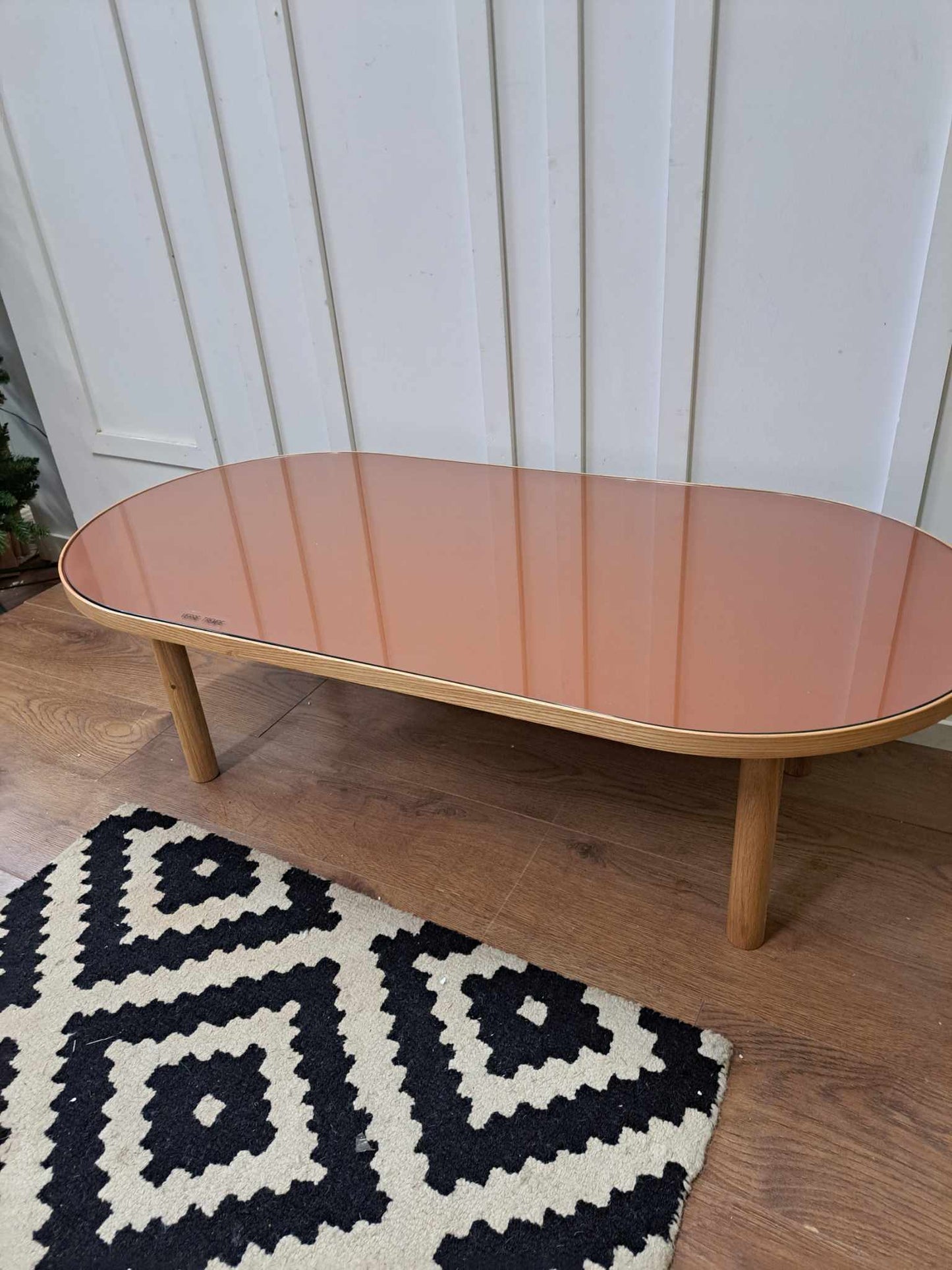 Oval Coffee Table Oak and Teracotta ¦ La Redoute Evergreen