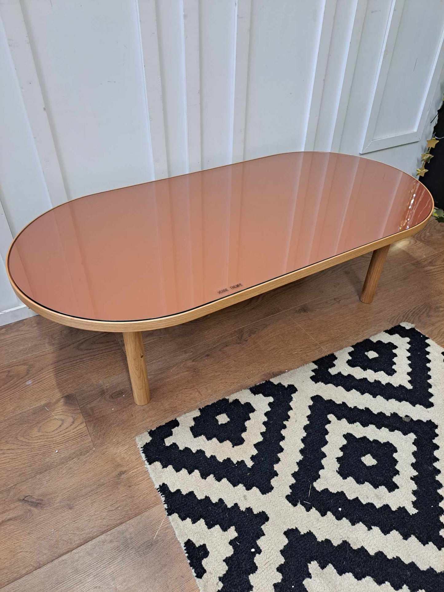 Oval Coffee Table Oak and Teracotta ¦ La Redoute Evergreen