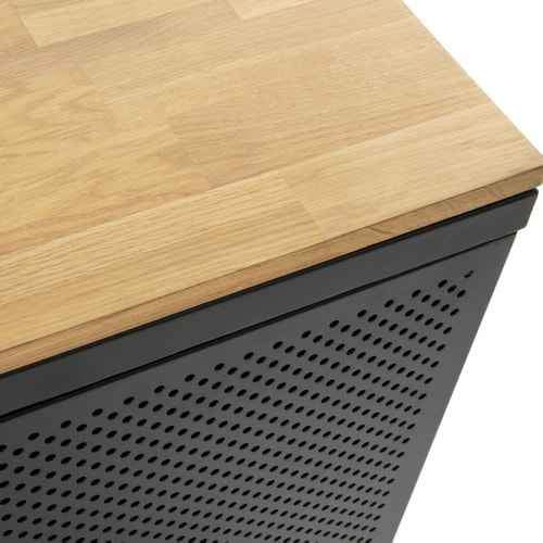 Desk Black Metal and Oak Wood